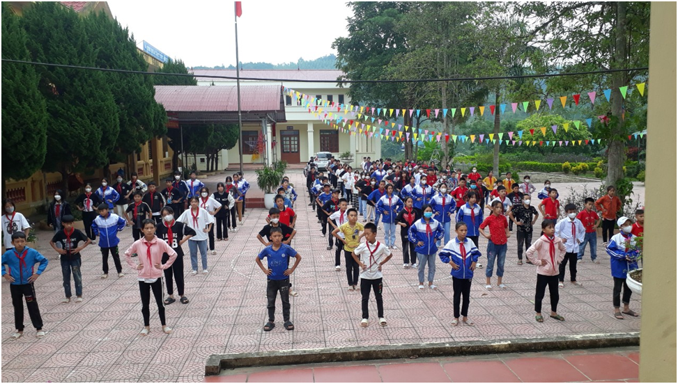 HOẠT ĐỘNG THỂ DỤC GIỮA GIỜ Ở TRƯỜNG THCS XÃ THANH LONG
